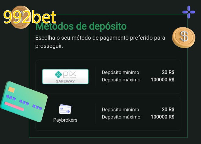 O cassino 992betbet oferece uma grande variedade de métodos de pagamento